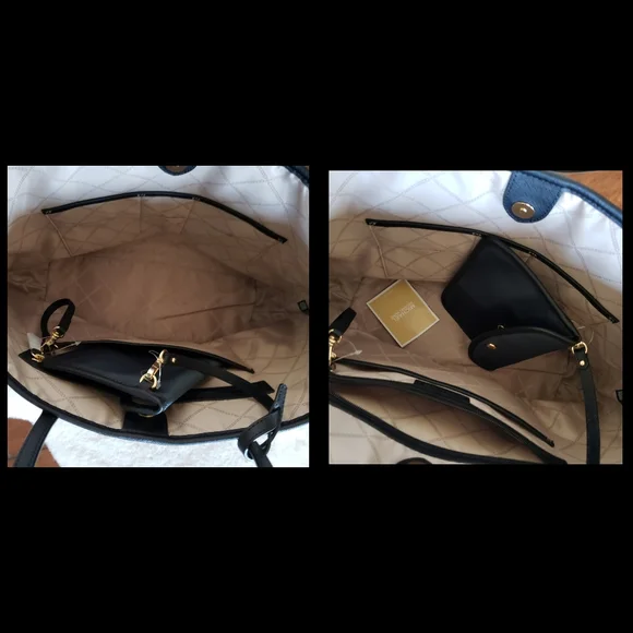 Michael Kors Eva Nylon Large Tote With Pouch in Navy Multi New Without Tag - Picture 14 of 16